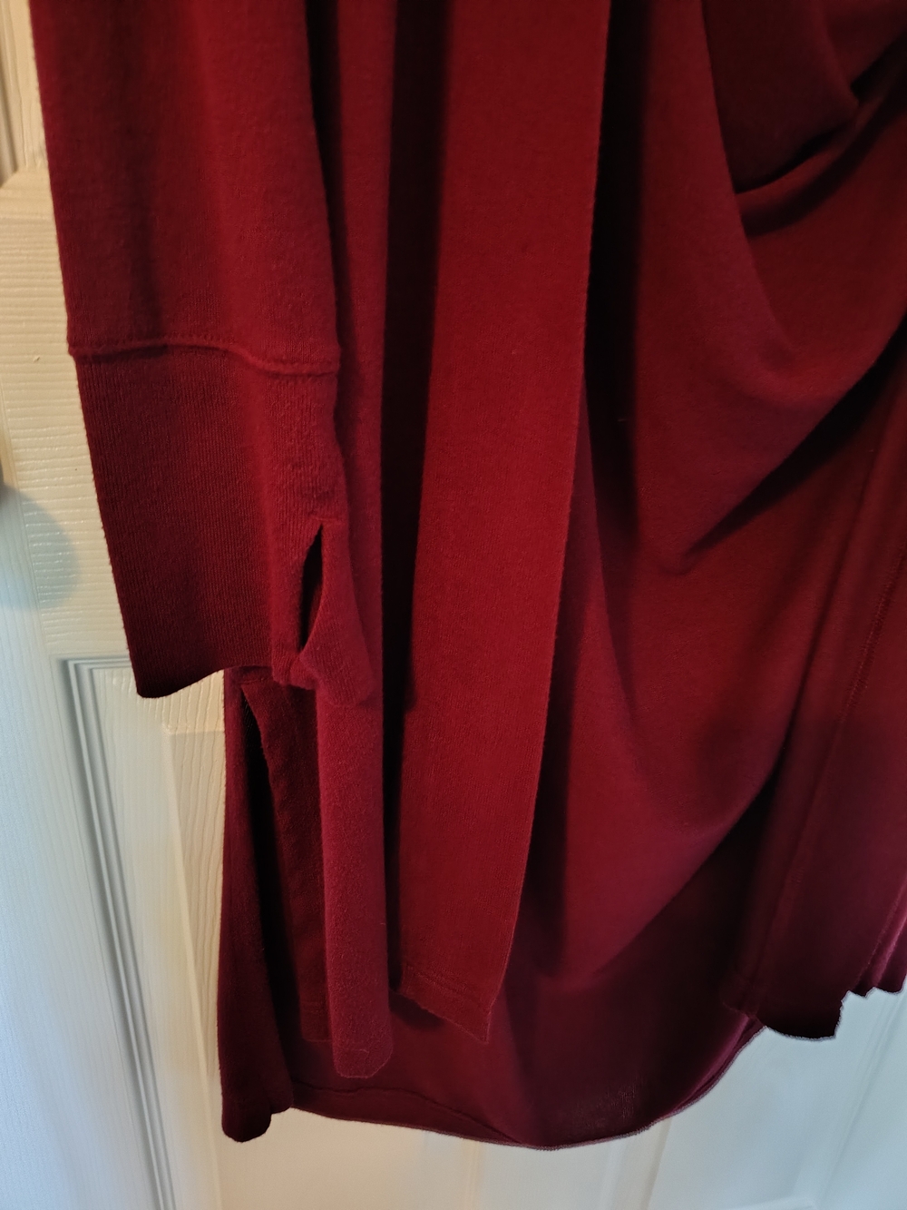 Athleta Hooded Longline Cardigan in Burgundy Size L - Picture 2 of 4